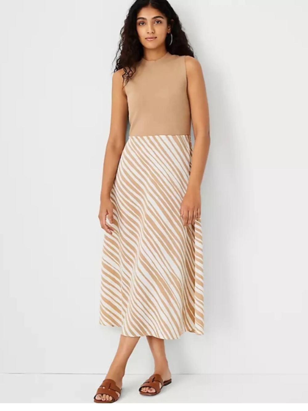 Ann Taylor Mixed Media A-Line Dress - Picture 2 of 7